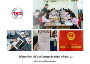 Điều chỉnh giấy chứng nhận đăng ký đầu tư